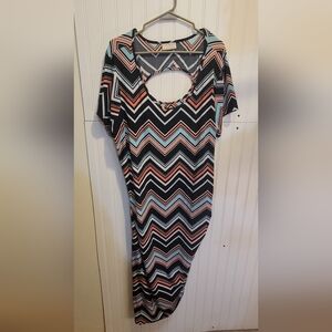 Women's Bobbie Brooks Short Sleeve Zig Zag Dress